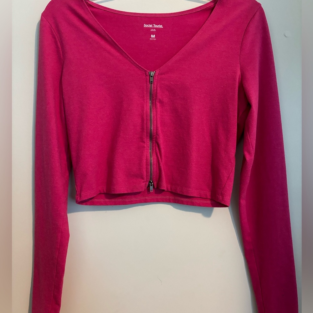 Hollister: Social Tourist (Charli Damelio Brand) Pink Sweater w/ Zipper